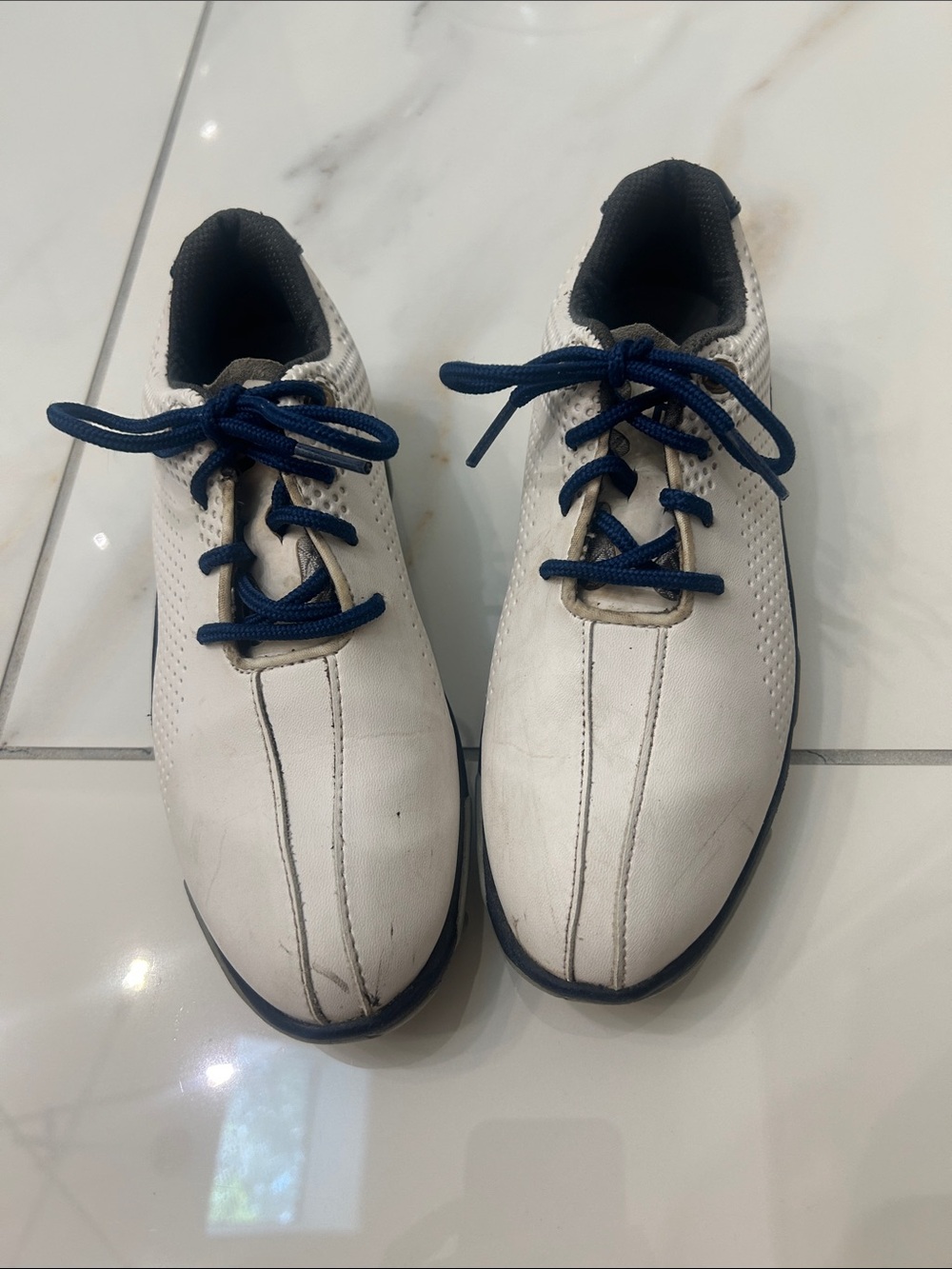 FootJoy Golf Shoe Outsole in White, Navy and Yellow Logo